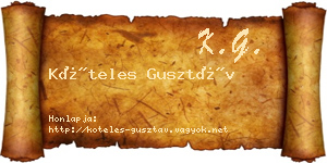 Köteles Gusztáv névjegykártya
